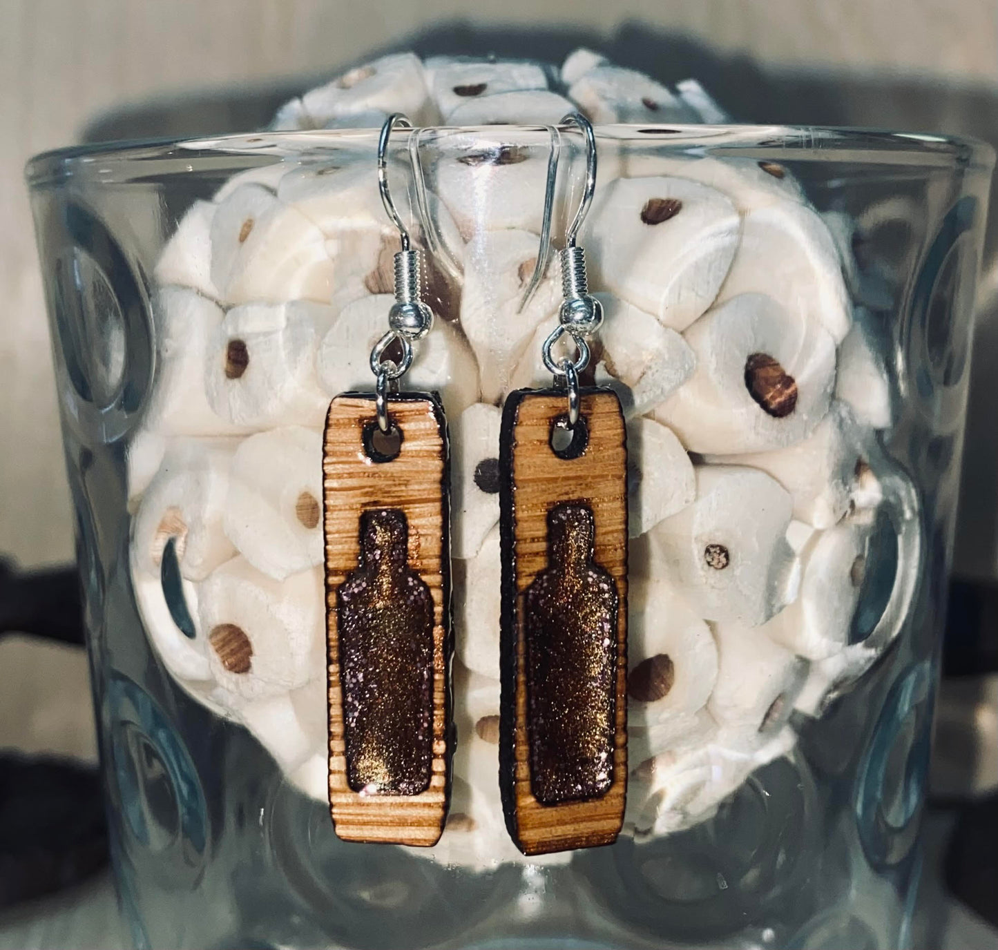 Bourbon Barrel Earrings - Dangle Bardstown Bourbon Co. Cutout