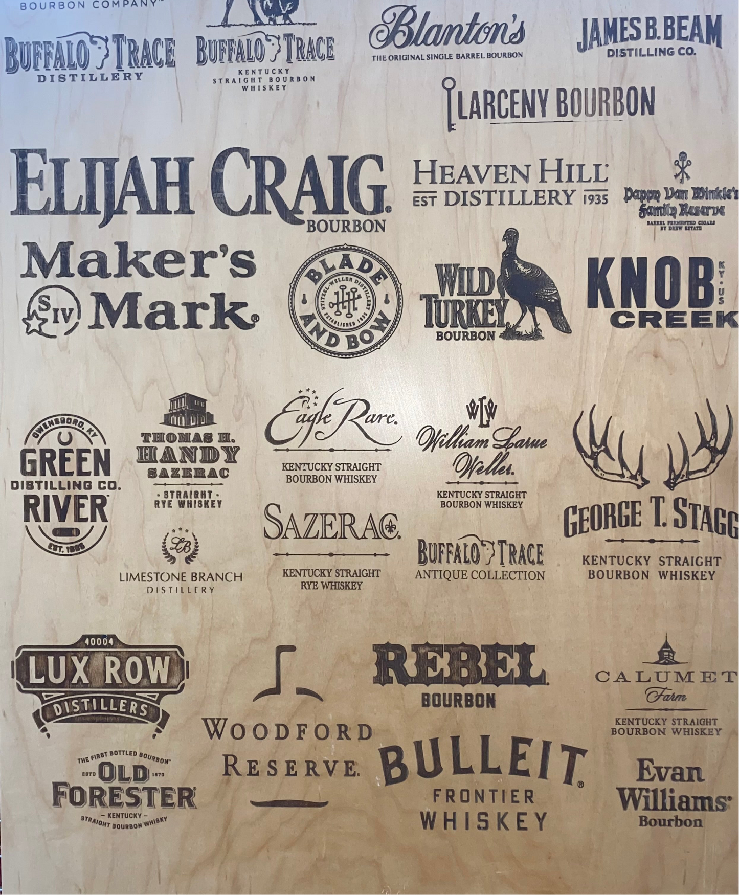 Custom Laser Engraved Bourbon Barrel Head - 3 size options