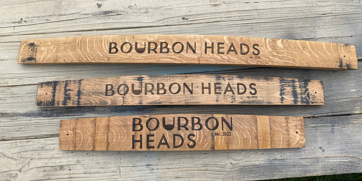 Custom Laser Engraved Bourbon Barrel Stave - 3 size options