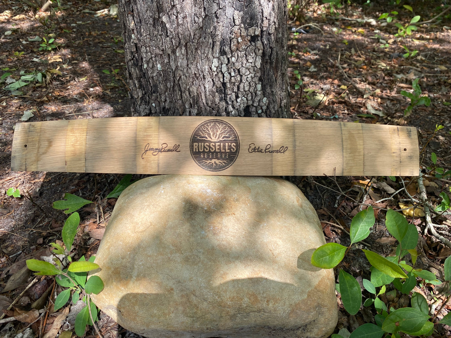 Russell's Laser Engraved Bourbon Barrel Stave - 3 size options