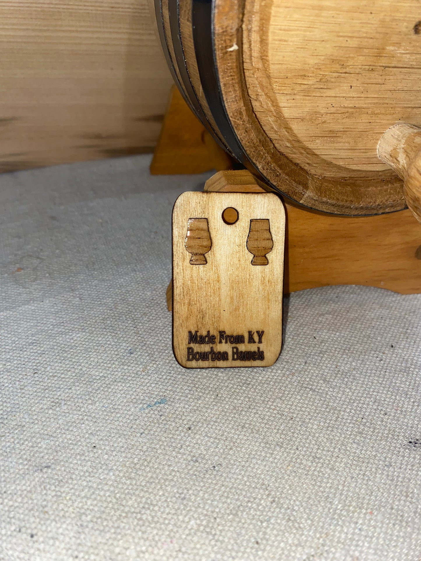 Bourbon Barrel Earrings - Post Glencairn Glass