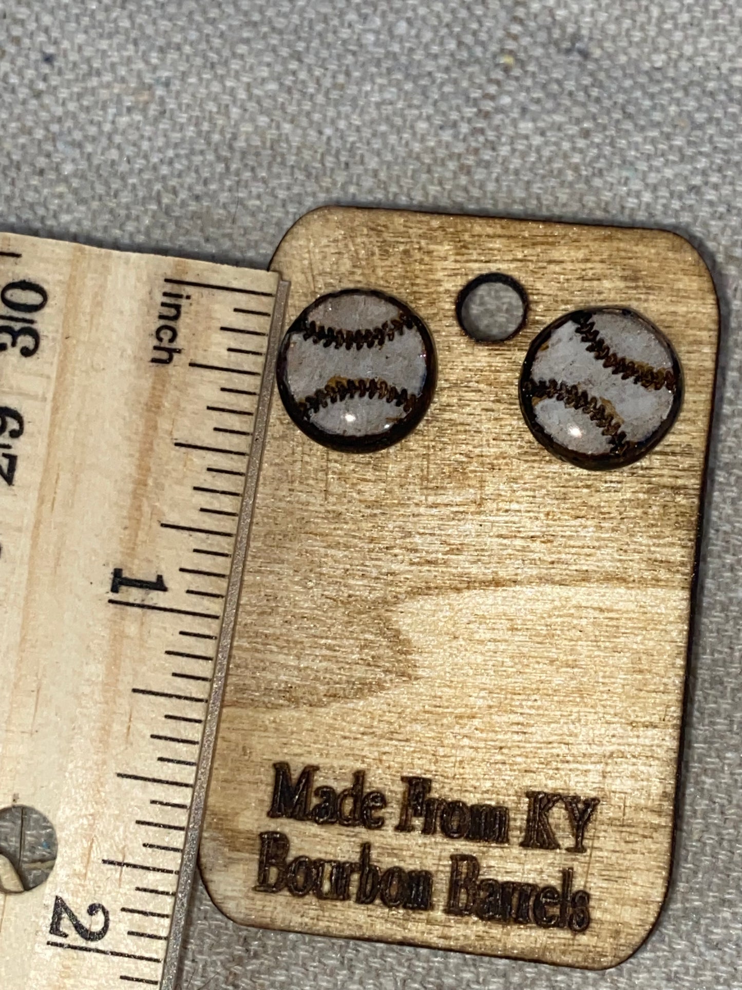 Bourbon Barrel Earrings - Post Baseball