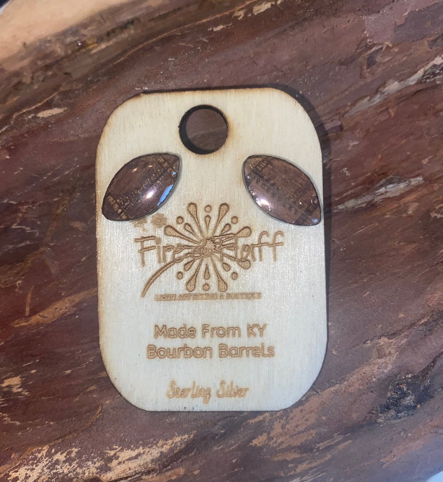 Bourbon Barrel Earrings - Post Football
