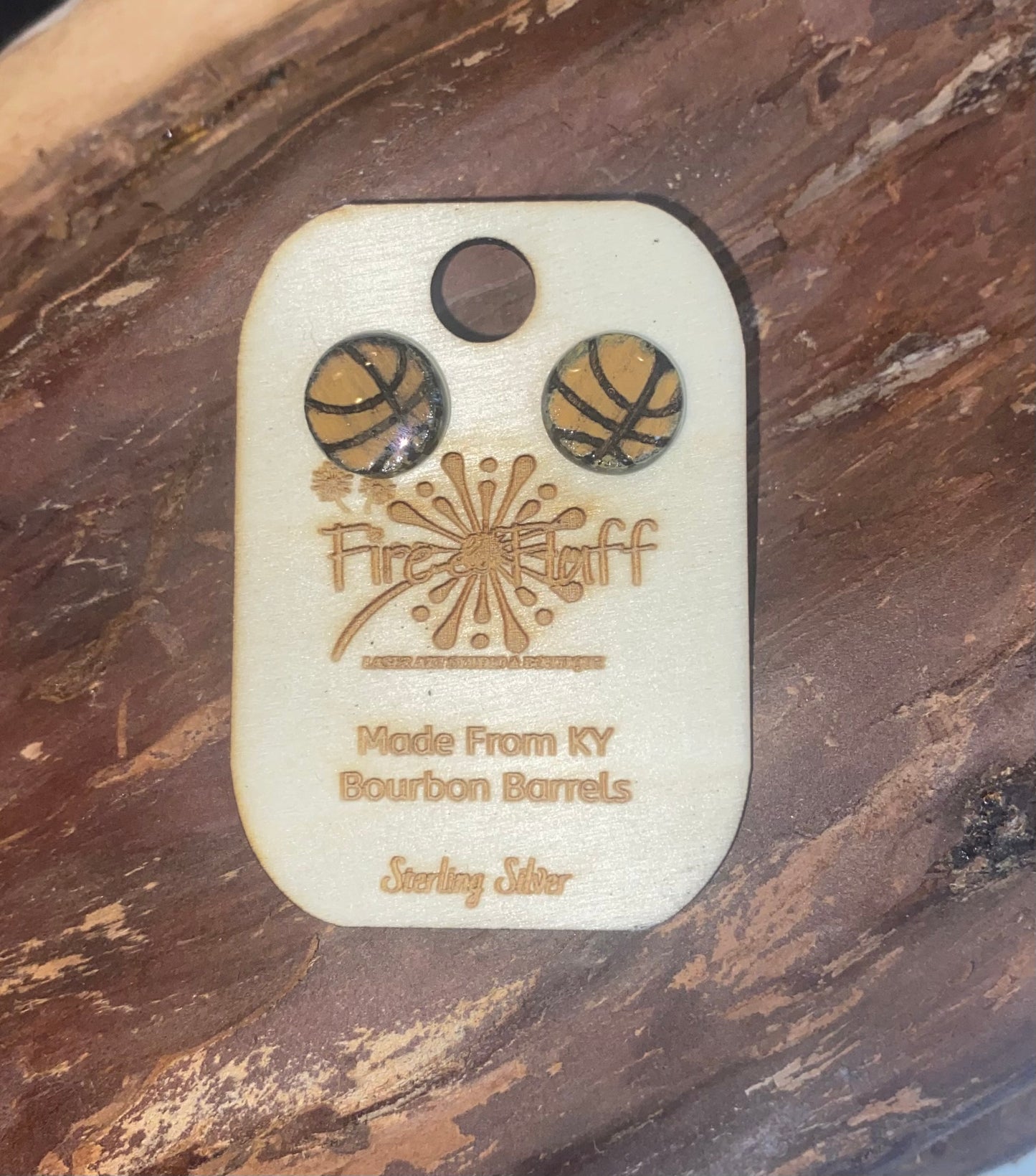 Bourbon Barrel Earrings - Post Basketball