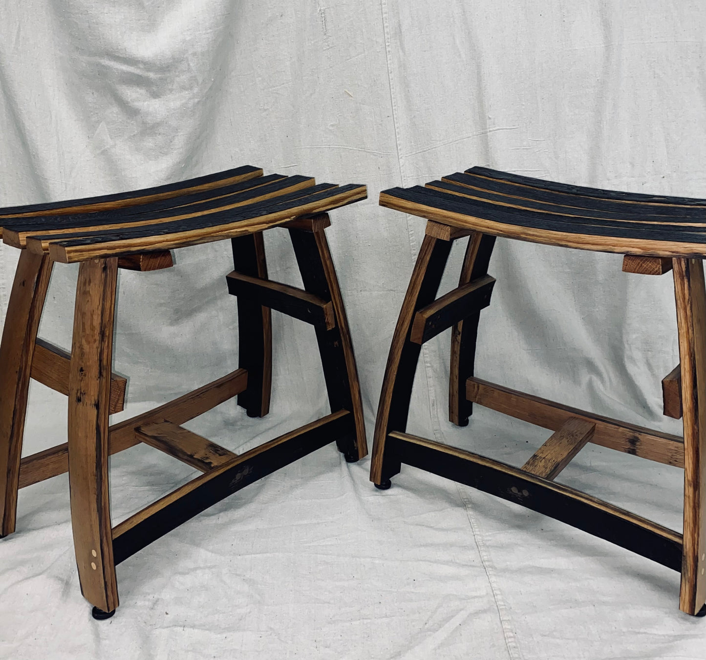 Upcycled Bourbon Barrel Chair Height Stool