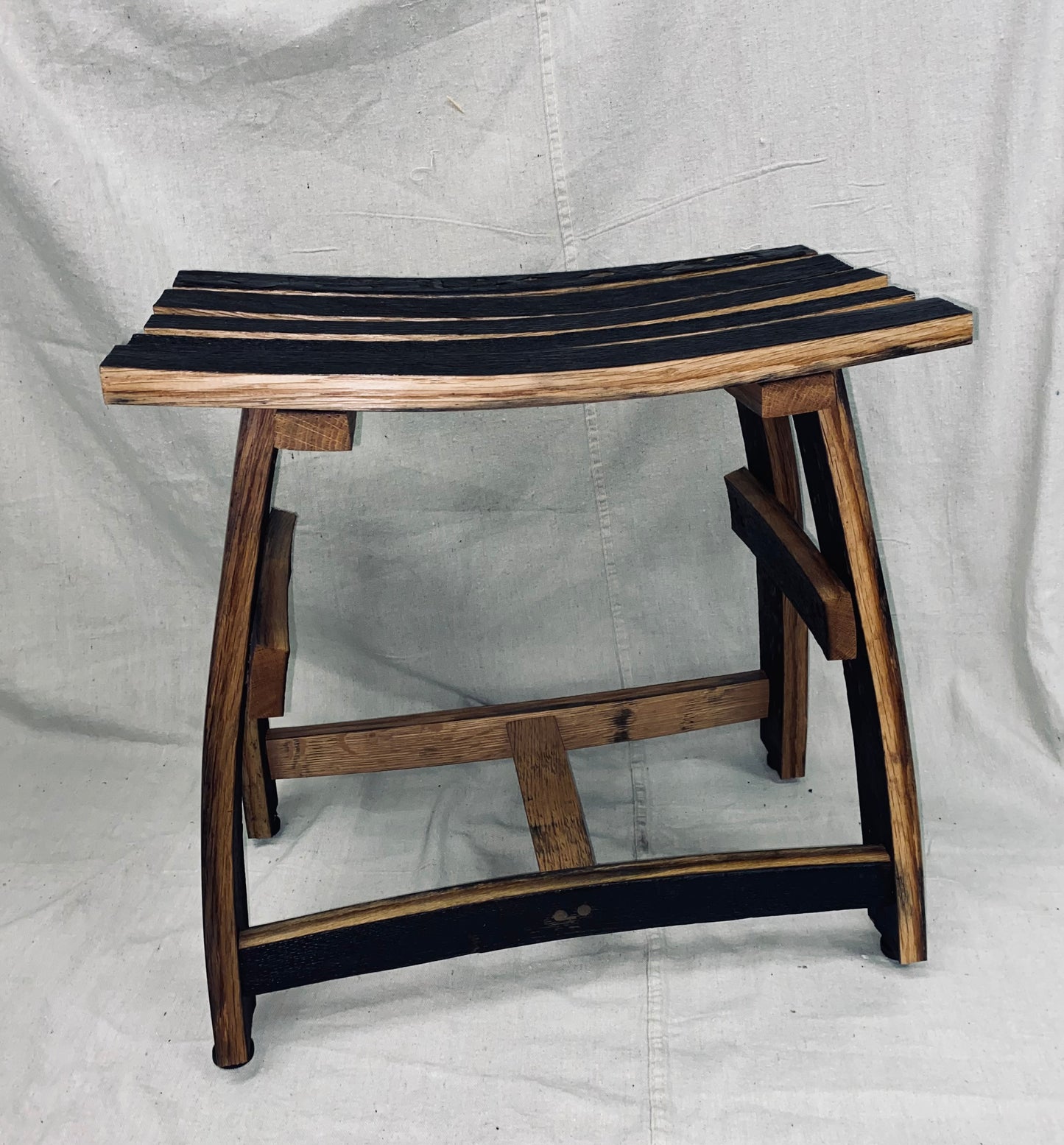 Upcycled Bourbon Barrel Chair Height Stool