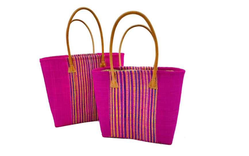 Shebobo -Tasmania Two Tone Melange Straw Basket Bag - color options