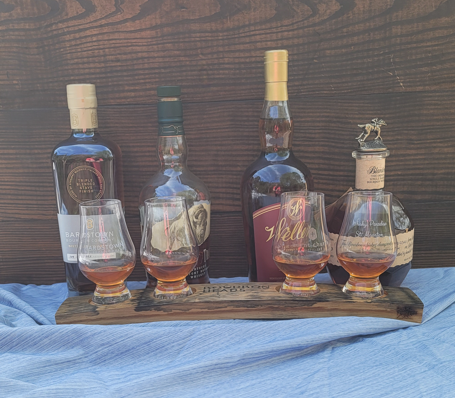 Bourbon Stave Flight Board - BourbonHeads logo