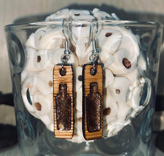 Bourbon Barrel Earrings - Dangle Bardstown Bourbon Co. Cutout