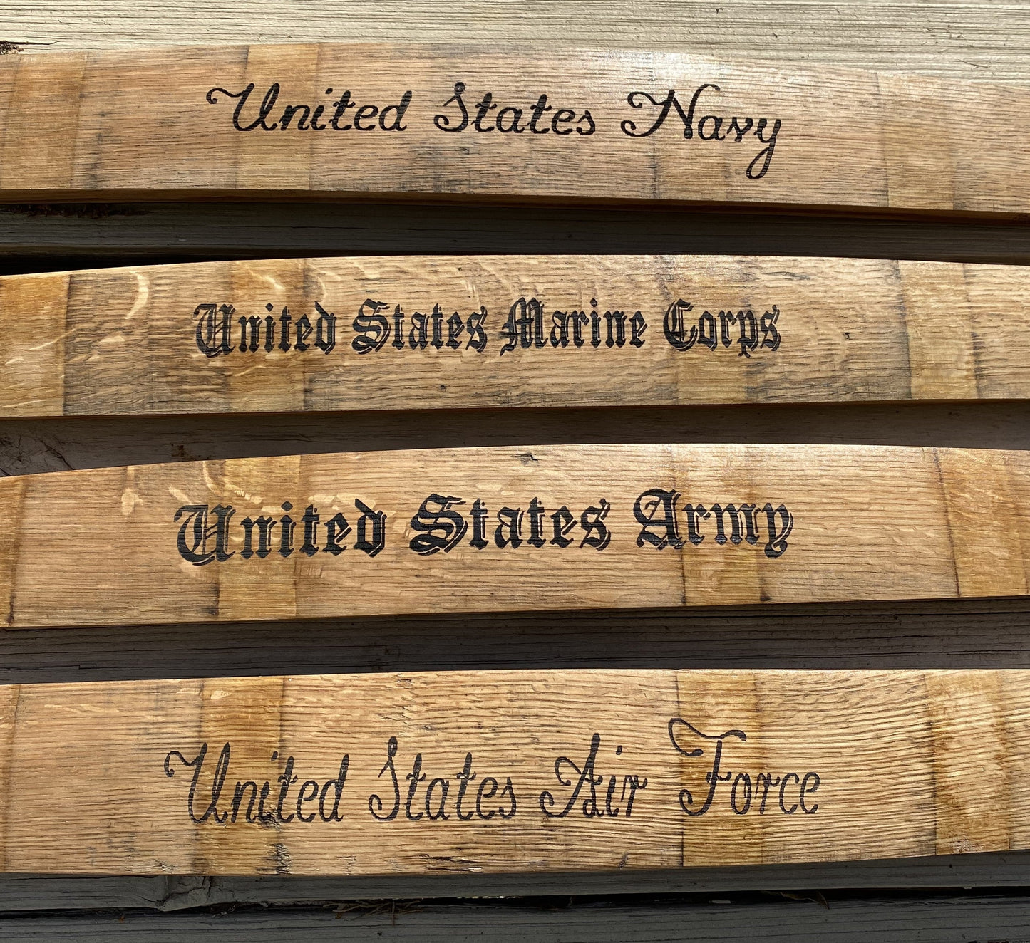 US Marines Laser Engraved Bourbon Barrel Stave - 3 size options
