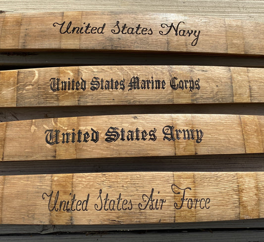 United States NAVY Laser Engraved Bourbon Barrel Stave - 3 size options