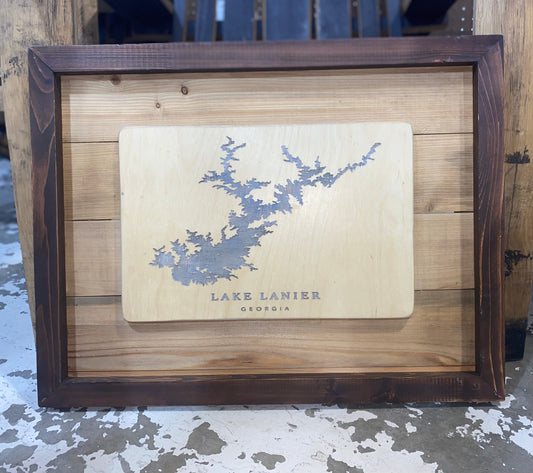 Framed Laser Art 18x24 - Lake Lanier
