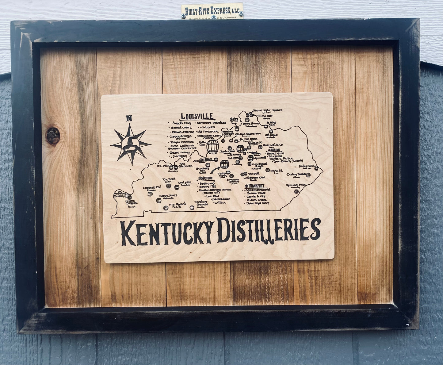 Framed Laser Art 18x24 - Kentucky Distilleries