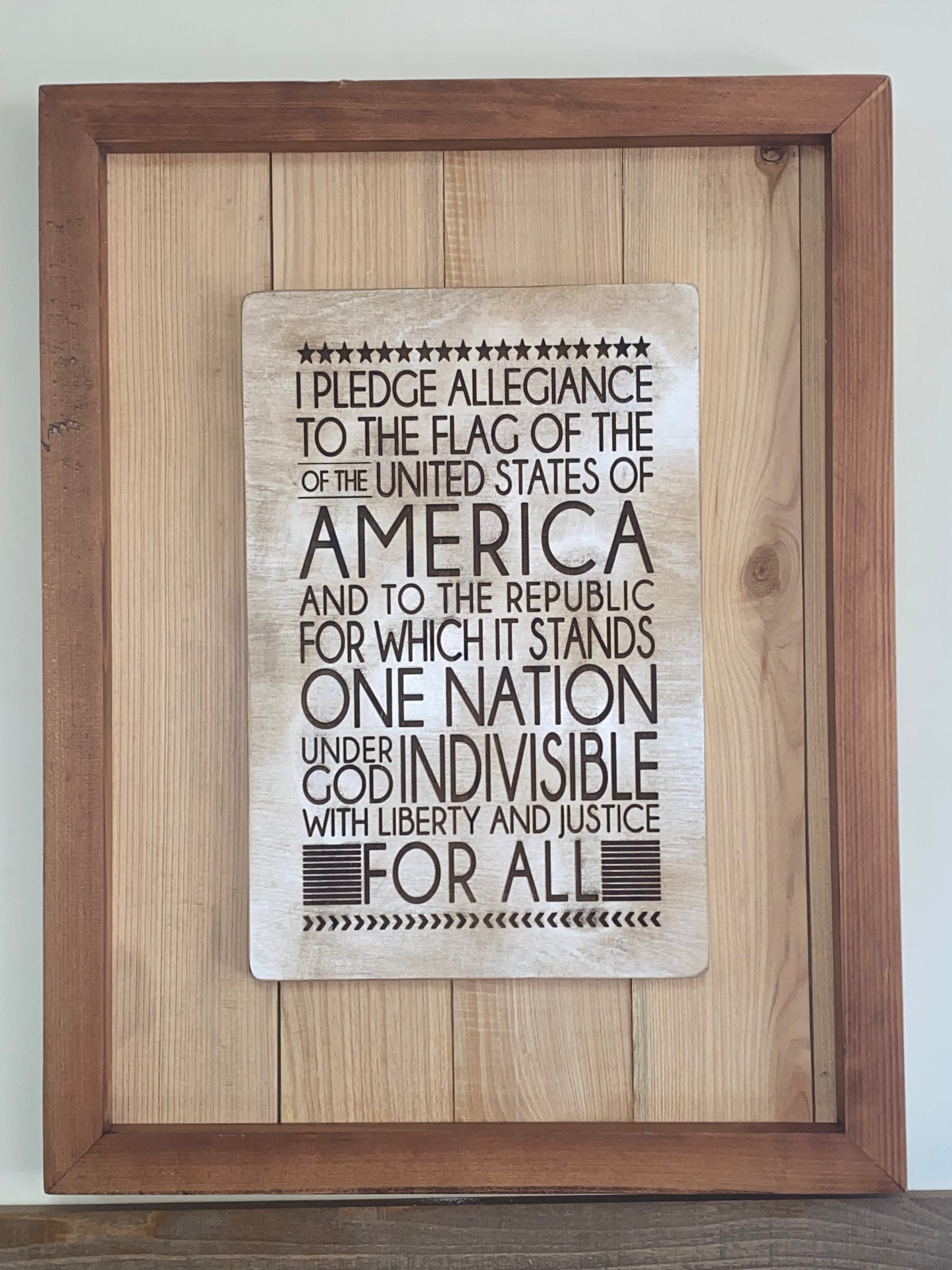 Framed Laser Art 18x24 - Pledge of Allegiance