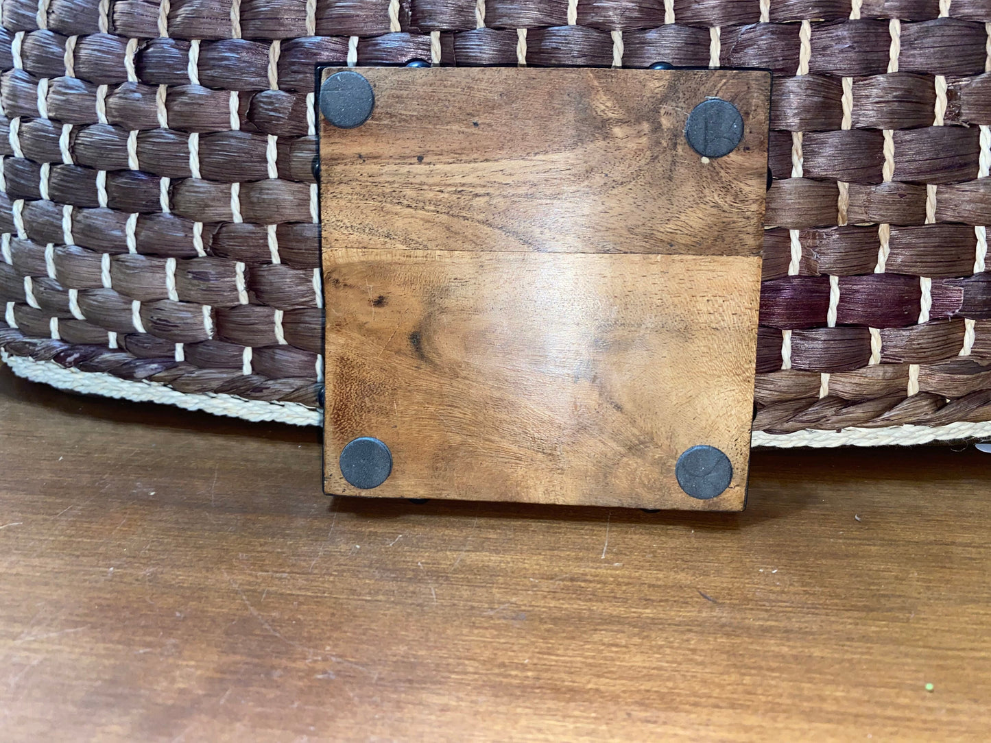 Laser Engraved Acacia Wood Coaster - NAVY