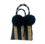Shebobo - Schooner Straw Mini Bag with Pompom Accent - multiple color options