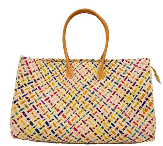 Shebobo Monte Carlo Big Straw Beach Bag - Confetti - size options