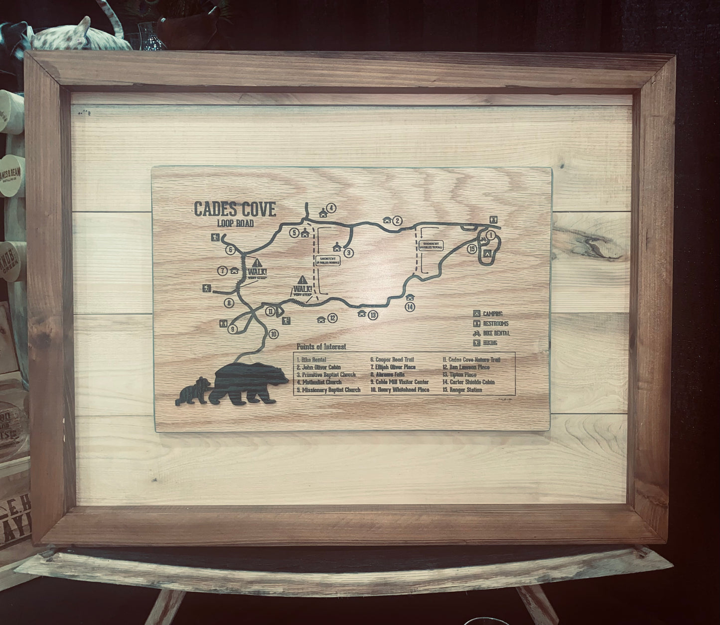 Framed Laser Art 18x24 - Cades Cove (Great Smoky Mtns. TN)