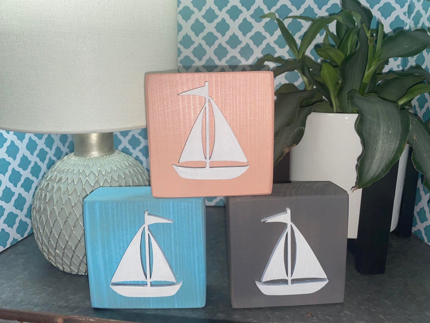 Sail Boat Wood Blocks