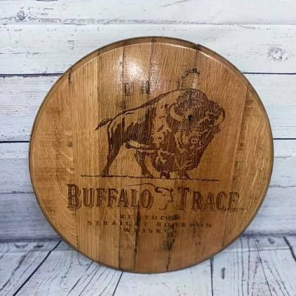 Buffalo Trace Laser Engraved Bourbon Barrel Head - 3 size options