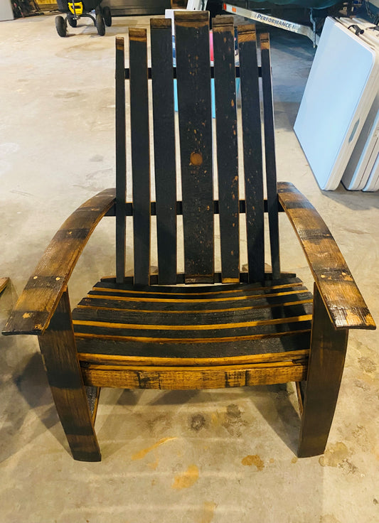 Upcycled Bourbon Barrel Adirondack Chair