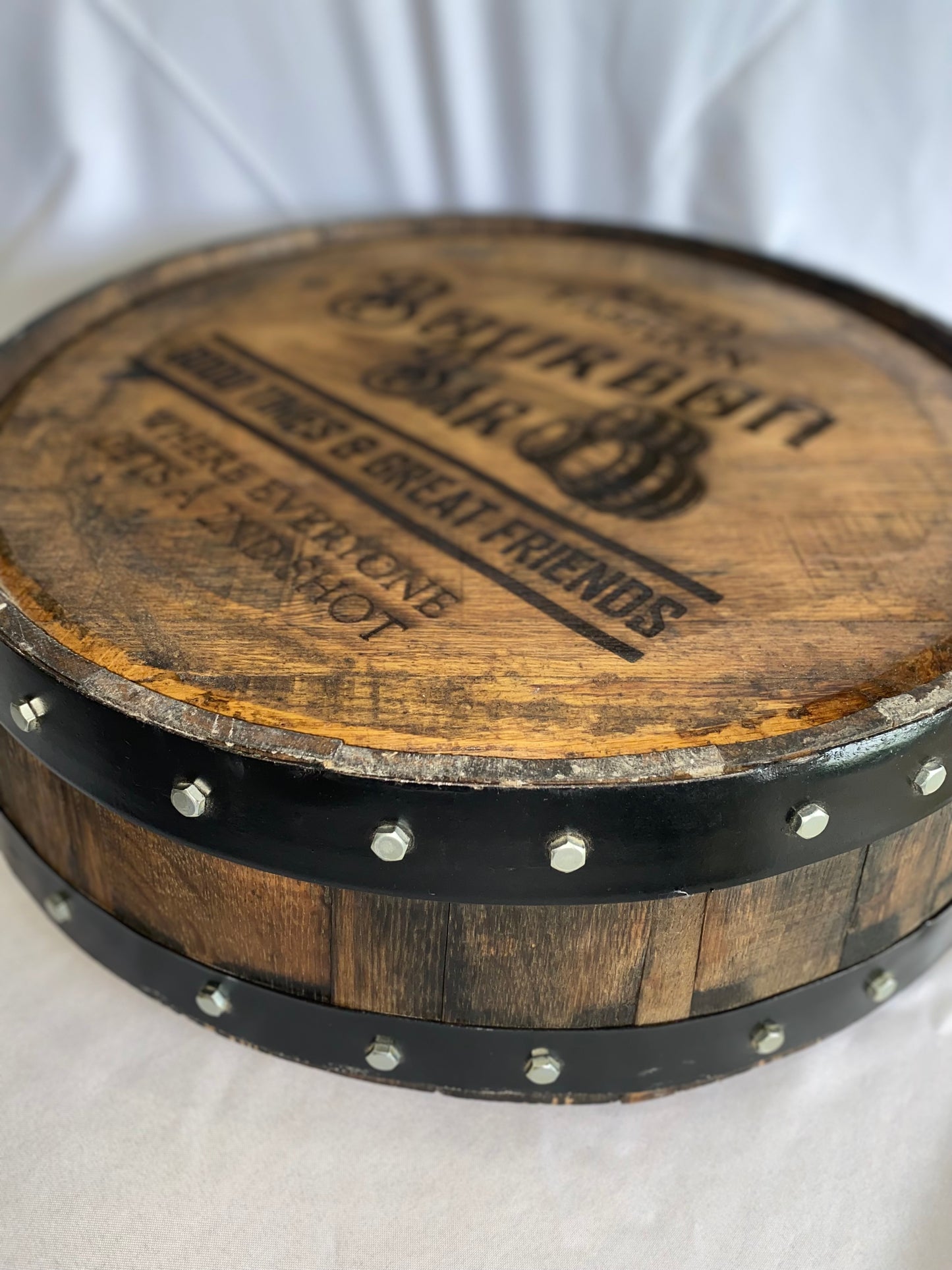 Premium Laser Engraved Bourbon Barrel Head