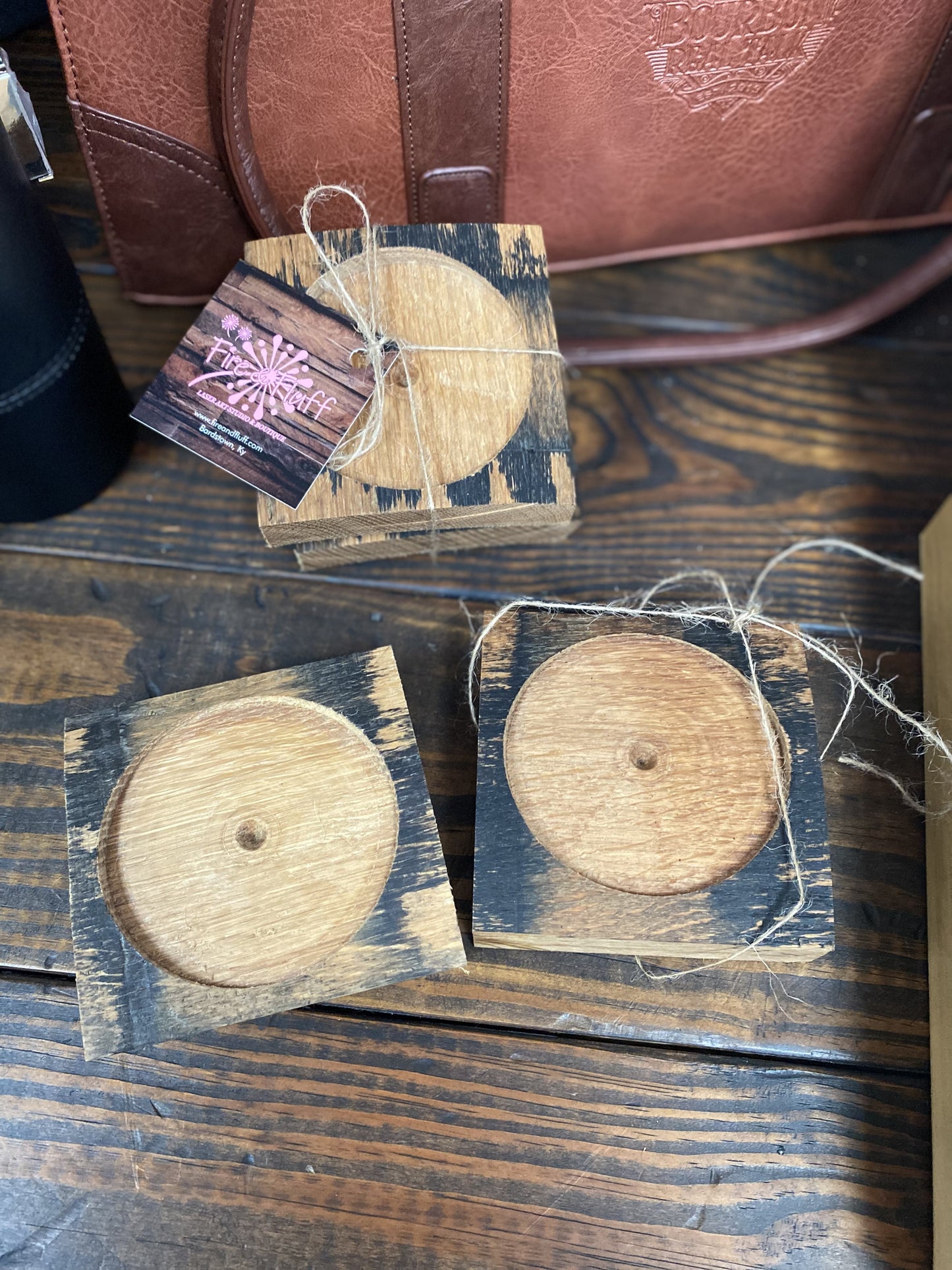 Bourbon Barrel Stave Coasters - Set of (2)