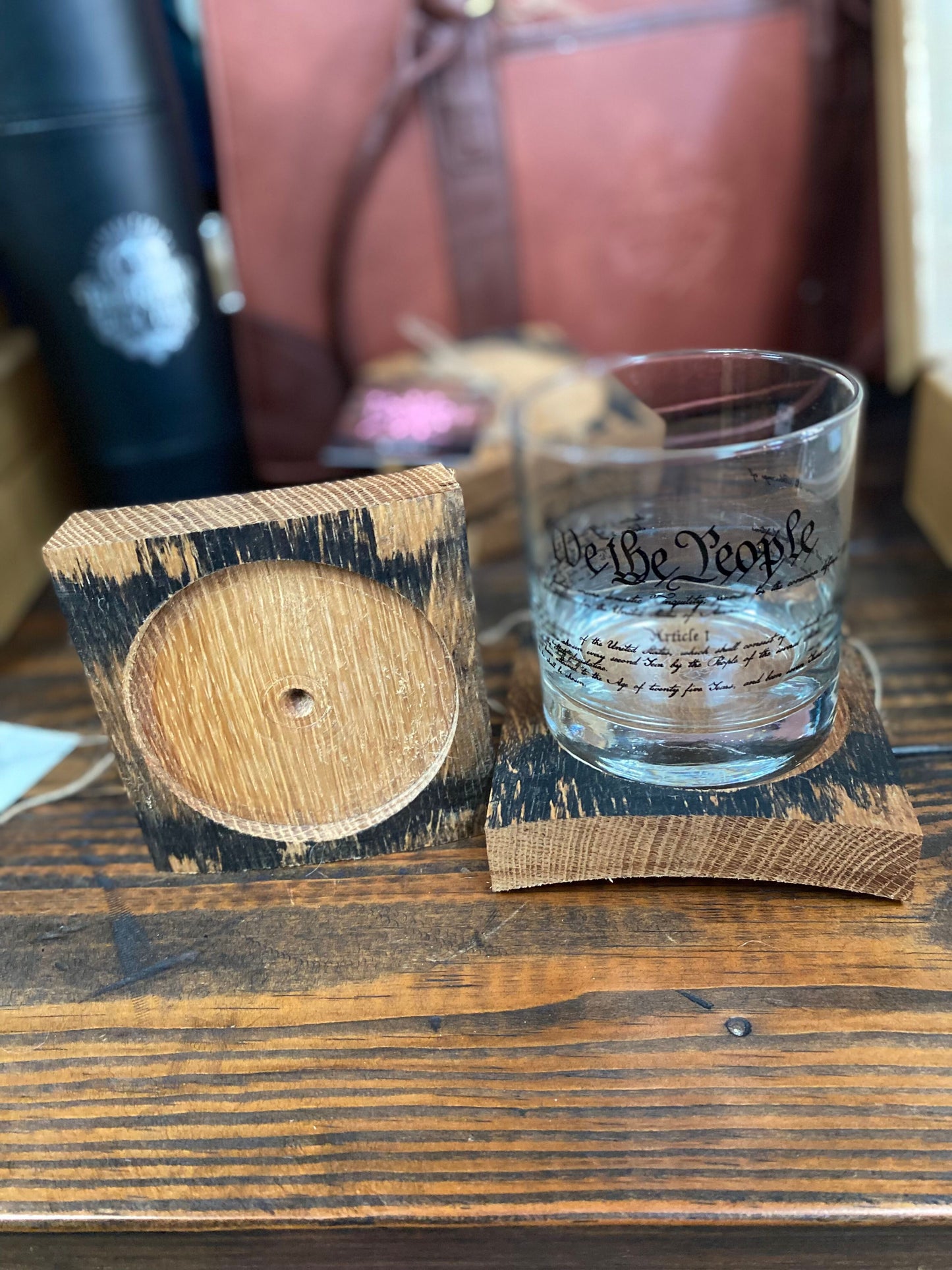 Bourbon Barrel Stave Coasters - Set of (2)