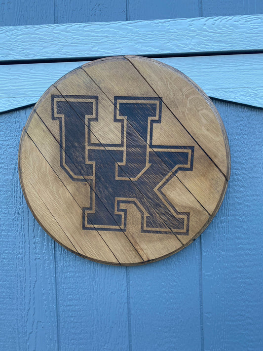 UofK Laser Engraved Bourbon Barrel Head - 3 size options