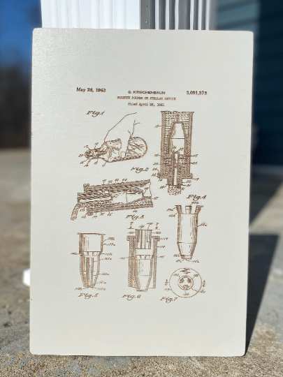 10x15 Bourbon Patent "Whiskey Pourer"- Laser Engraved