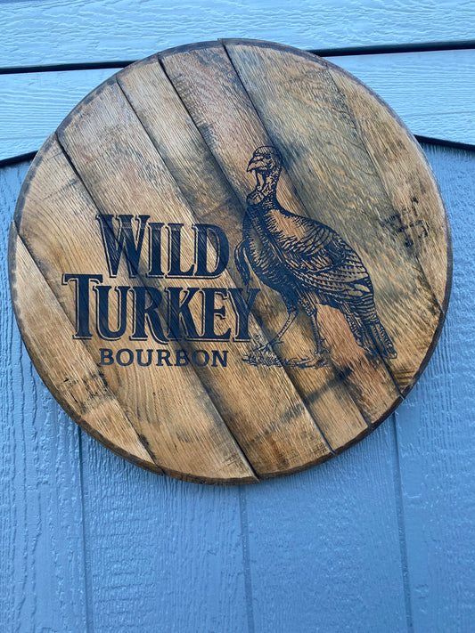 Wild Turkey Laser Engraved Bourbon Barrel Head - 3 size options